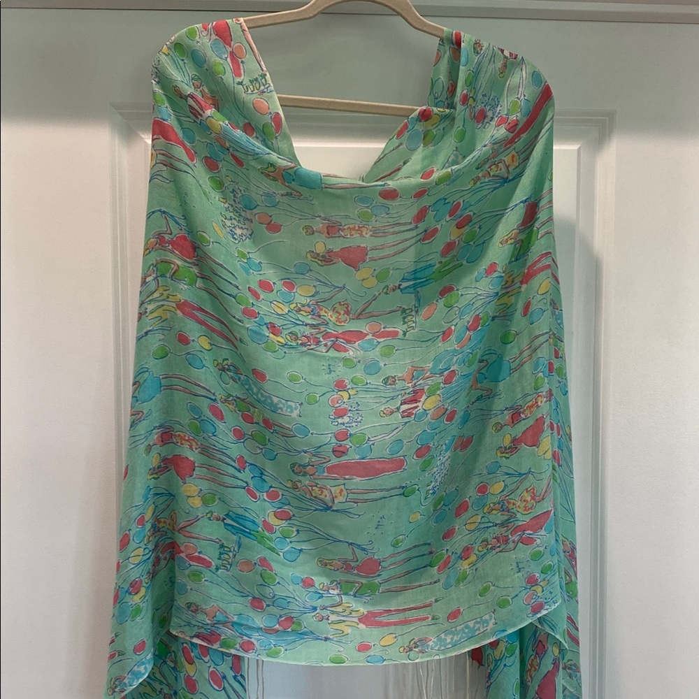 Lilly Pulitzer birthday Murfee silk cashmere scarf - Picture 2 of 9